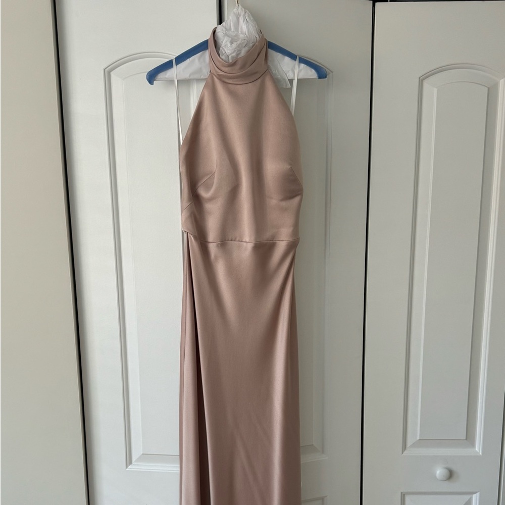 Jenny yoo champagne satin dress
